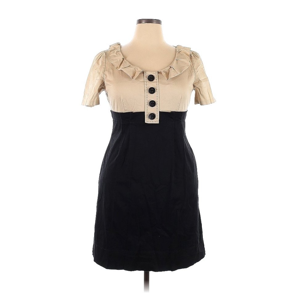Phoebe Ruffle & Button Accented Dress